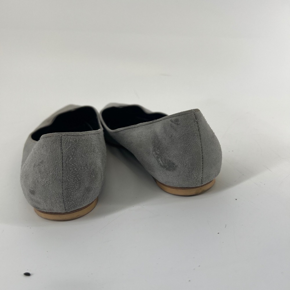 Balenciaga Paris Grey Suede Pointed Toe V-Neck Flats Shoes Size 38 Made in Italy - Picture 5 of 10